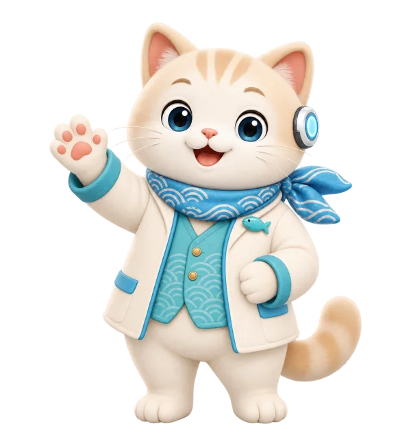 手を振るなみねこ先生